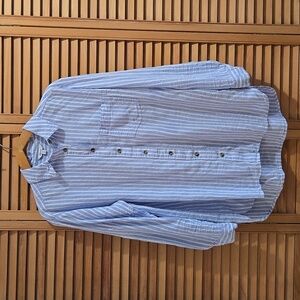 Reitman Light Blue & White Striped Linen Button-Down Shirt